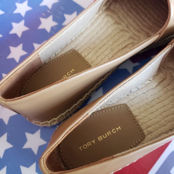 NWT!!! TORYBURCH EVERLY LEATHER ESPADRILLE (TIRAMISU) - Picture 5 of 7